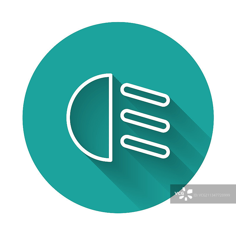 白色线条远光灯图标图片素材