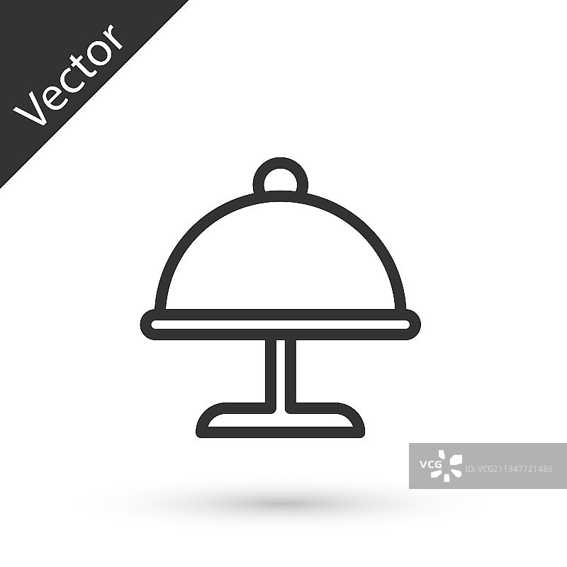 覆盖着托盘食物图标的灰线图片素材