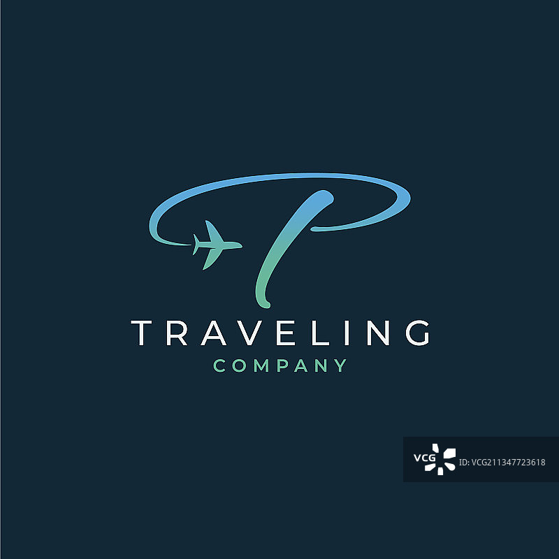 字母P旅行标志设计图片素材
