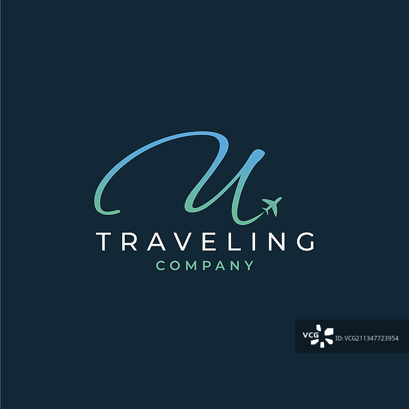 字母U的旅行标志设计图片素材