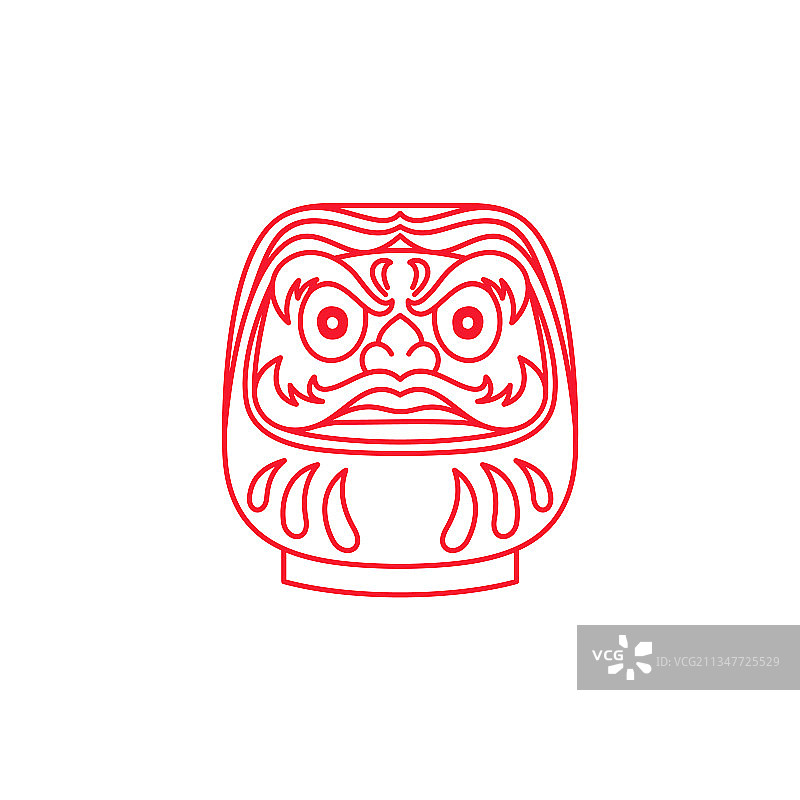 日式达摩标志线条艺术设计图片素材