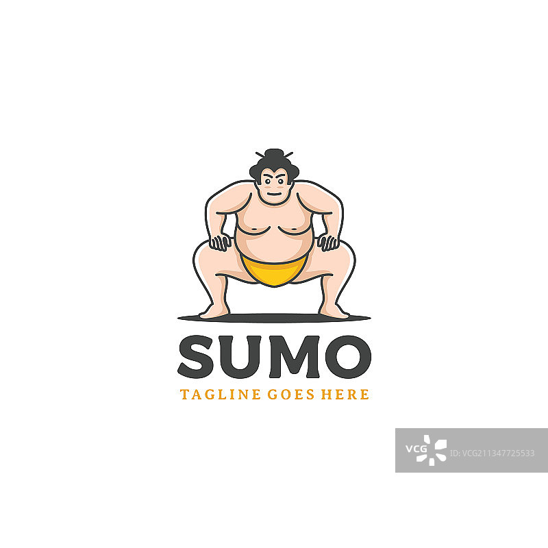 相扑摔跤手标志，肥胖男子，日本图片素材