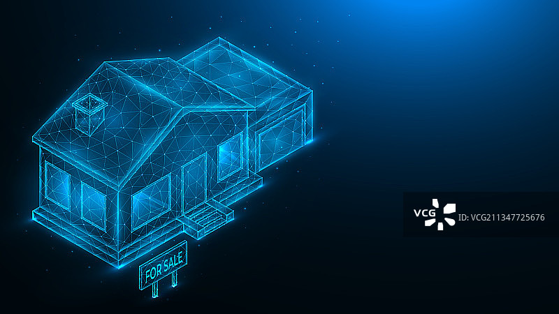 待售房屋房地产概念多边形图片素材