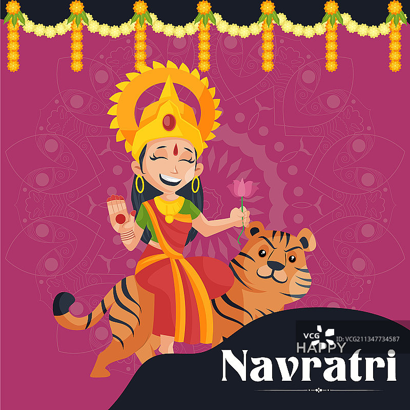 Navratri节快乐banner设计图片素材
