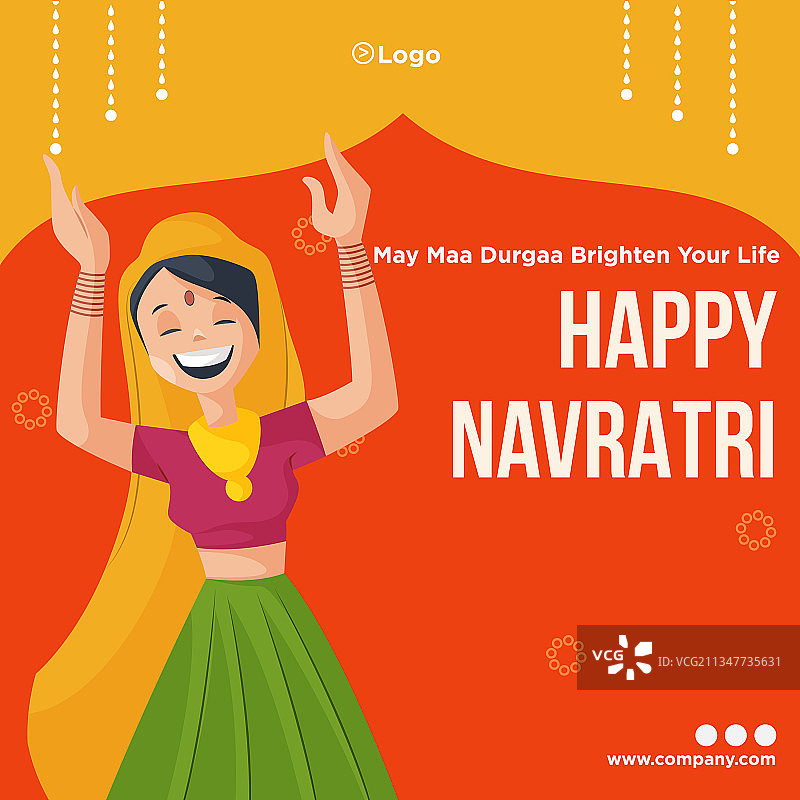 Navratri节快乐banner设计图片素材