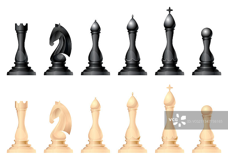 国际象棋棋子套装：国王、王后、主教图片素材