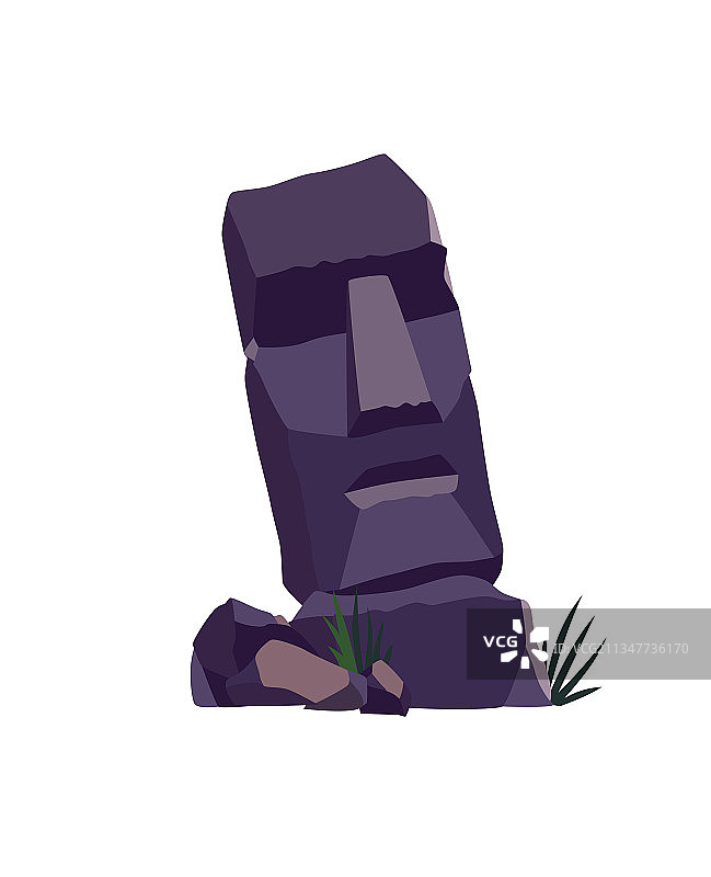 复活节岛上的石雕人像图片素材