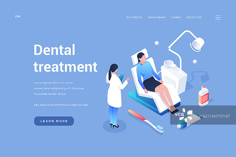 牙科检查和牙科治疗图片素材