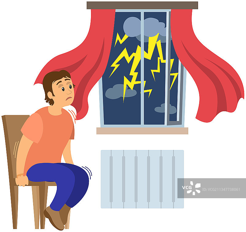 男人看着外面的雨天图片素材