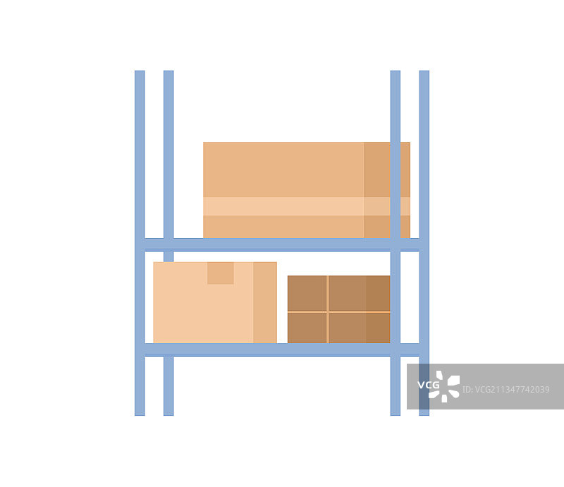 用于集装箱货物存储的仓库货架图片素材