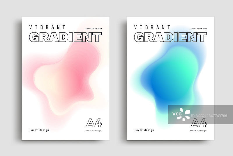 极简主义海报布局与鲜艳渐变模糊效果图片素材