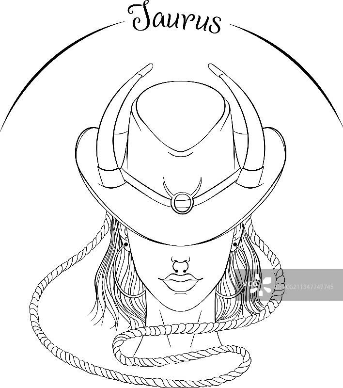 戴帽子的金牛座女孩图片素材