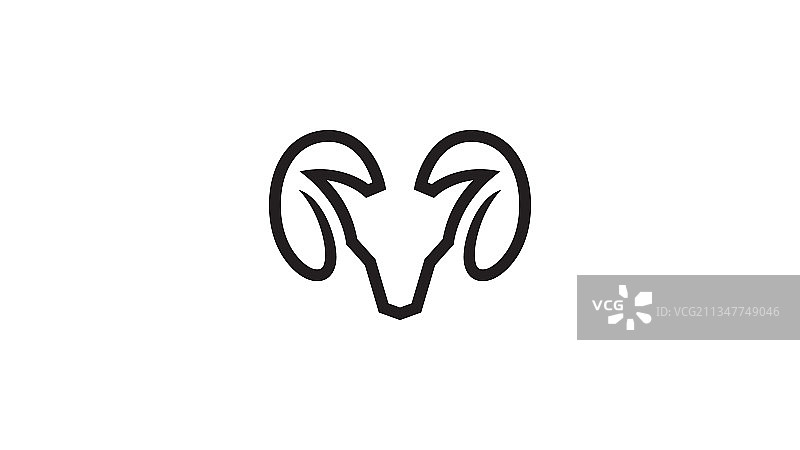 创意抽象公羊角头部logo符号图片素材