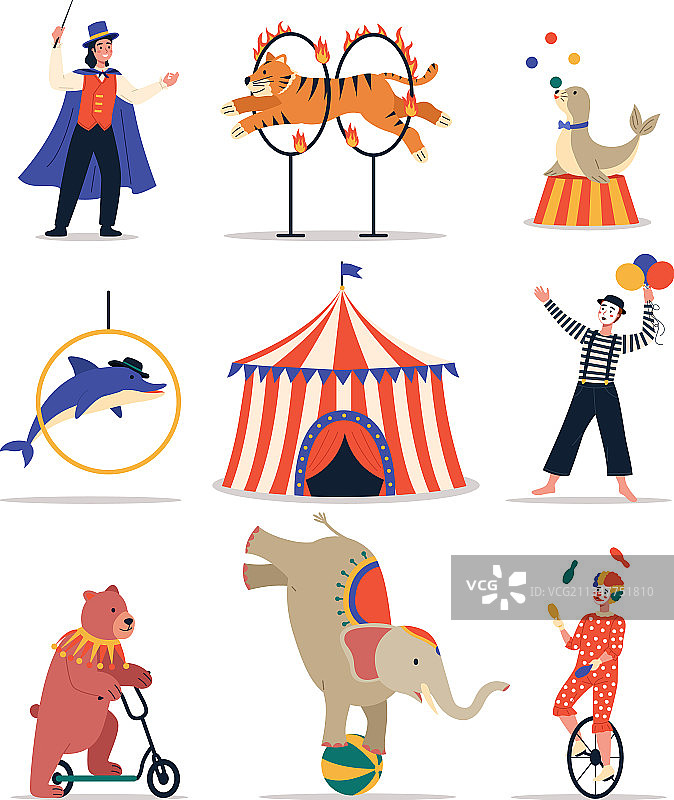 马戏团趣味动物表演图片素材