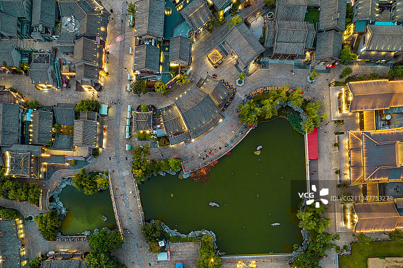 洛邑古城夜色图片素材