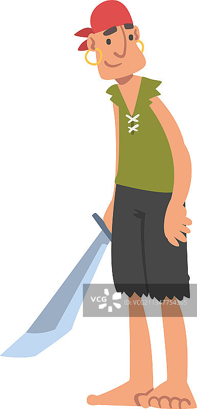 赤脚男人海盗或掠夺者角色图片素材