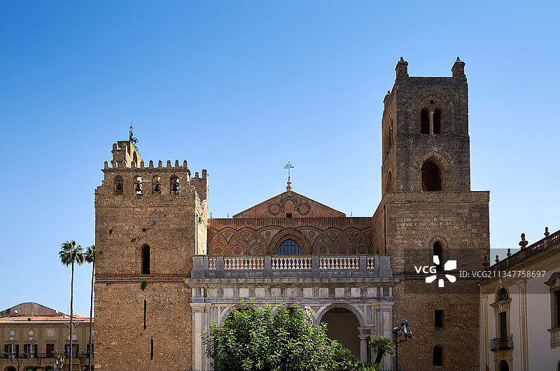 意大利，西西里，巴勒莫，蒙雷阿莱大教堂，诺曼式建筑，世界遗产图片素材