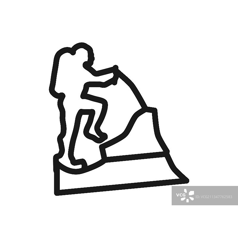 攀岩者图标线条图片素材