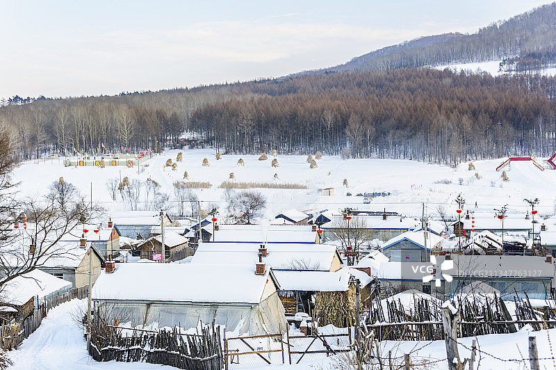 中国东北吉林二合雪乡图片素材