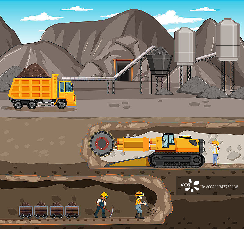 地下煤矿景观图片素材