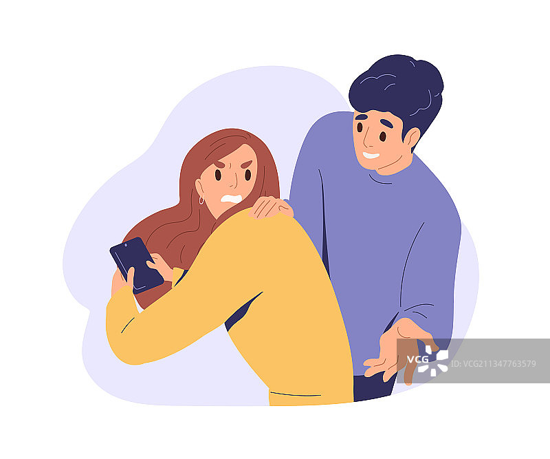 嫉妒的女人偷看她丈夫图片素材