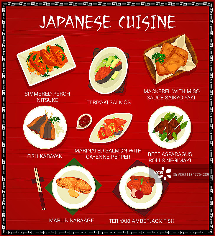 日式料理卡通菜单图片素材