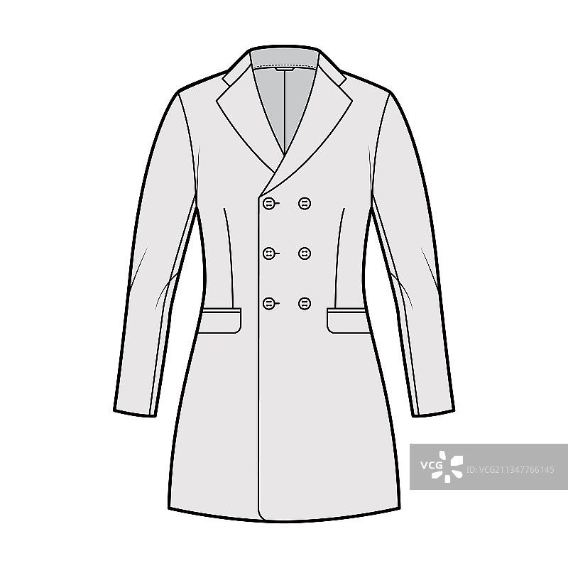 修身夹克双排扣西装技术图片素材