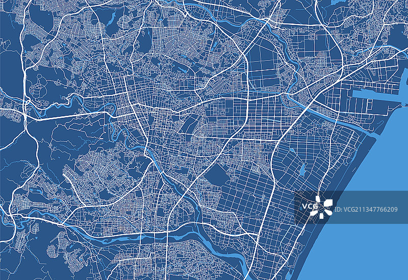 仙台城市线性地图海报图片素材