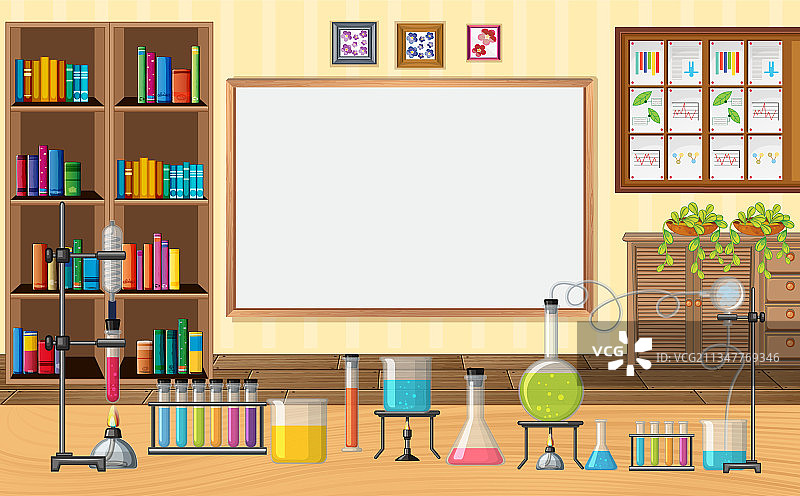 实验室玻璃器皿空旷场景图片素材