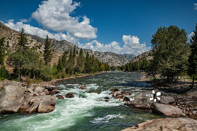 新疆额尔齐斯大峡谷河流图片素材