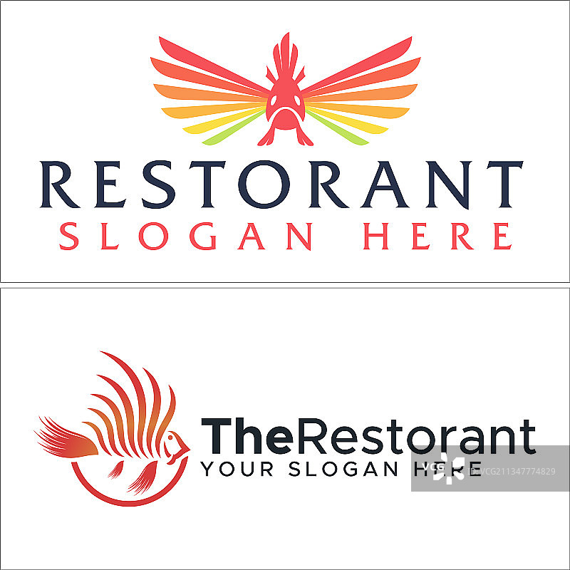 狮子鱼图标现代Logo图片素材