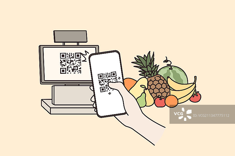 二维码非接触式支付概念图片素材