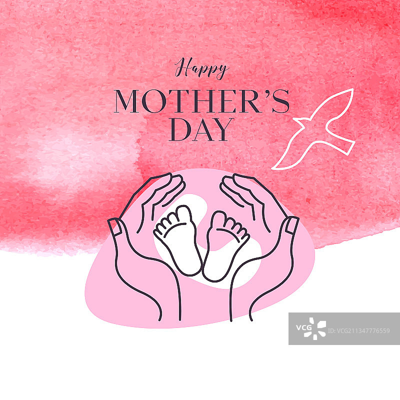 怀孕母亲与新生婴儿轮廓图片素材