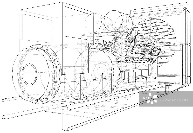 可见分层结构的柴油发电机图片素材