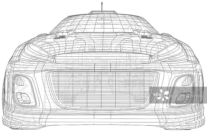 拉力赛车线框图图片素材