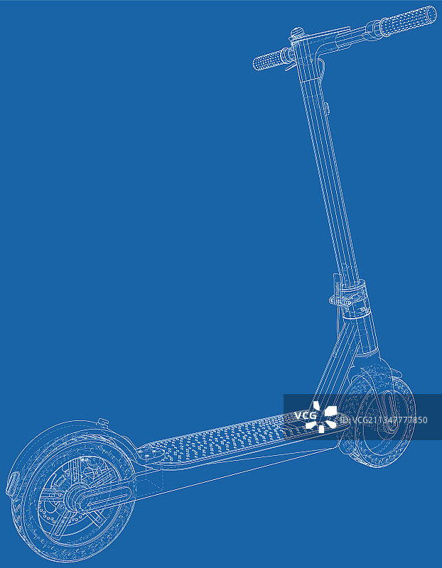 电动滑板车线框图图片素材