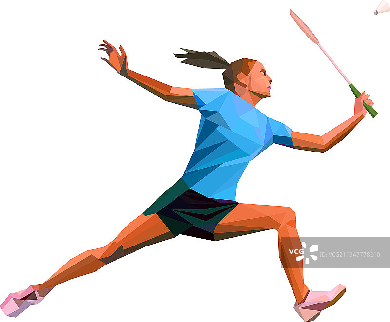 几何多边形专业女子羽毛球图片素材