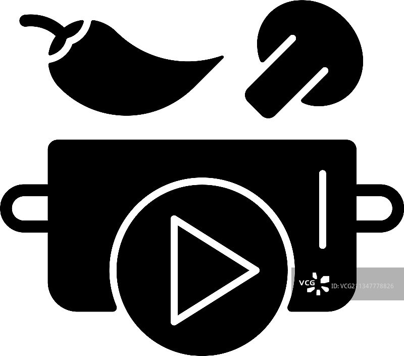 烹饪节目黑色字形图标图片素材