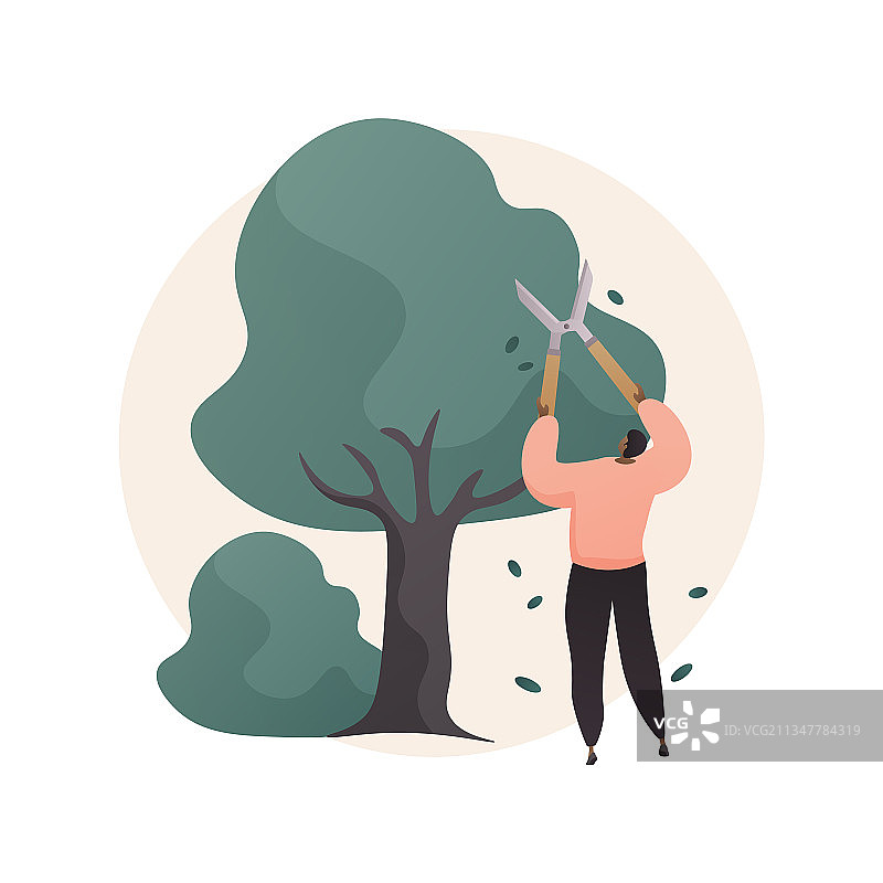 砍伐树木和灌木抽象概念图片素材