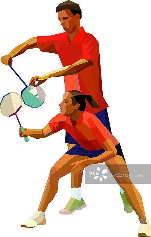 羽毛球混双队男女图片素材