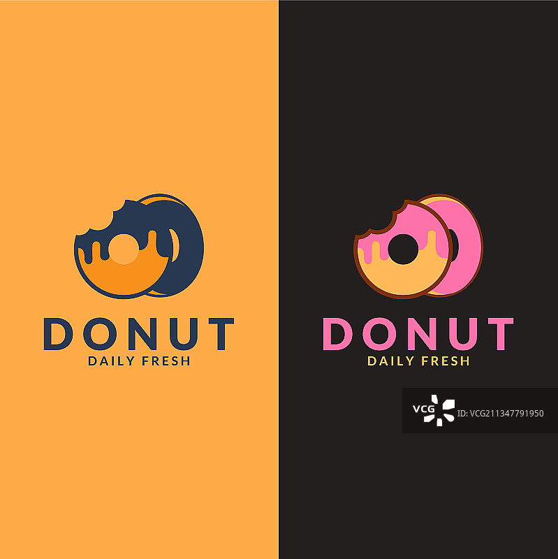 甜甜圈Logo模板，含甜甜圈咖啡Logo图片素材