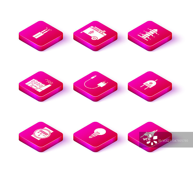 电表灯泡概念套装图片素材