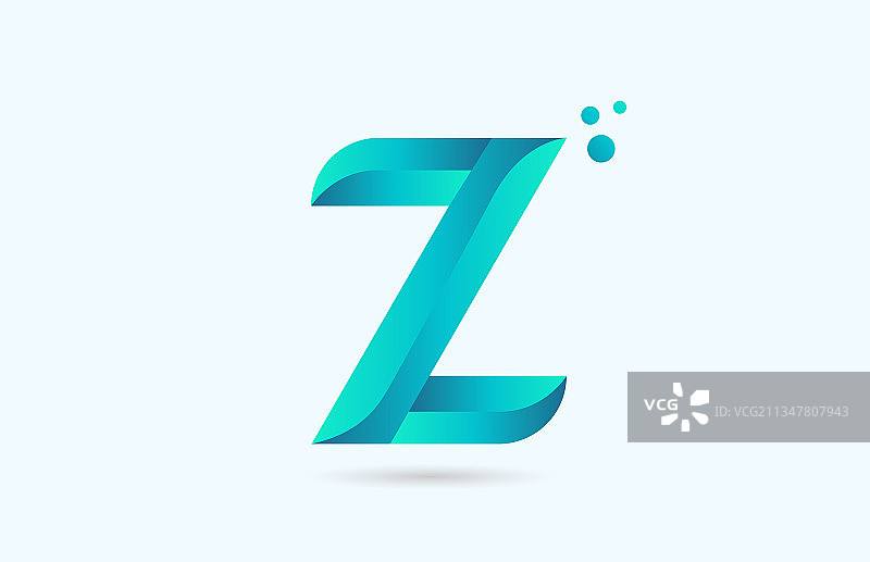 蓝色渐变Z字母标志模板图片素材