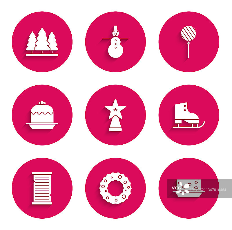 圣诞星星花环坚果牛轧糖套装图片素材