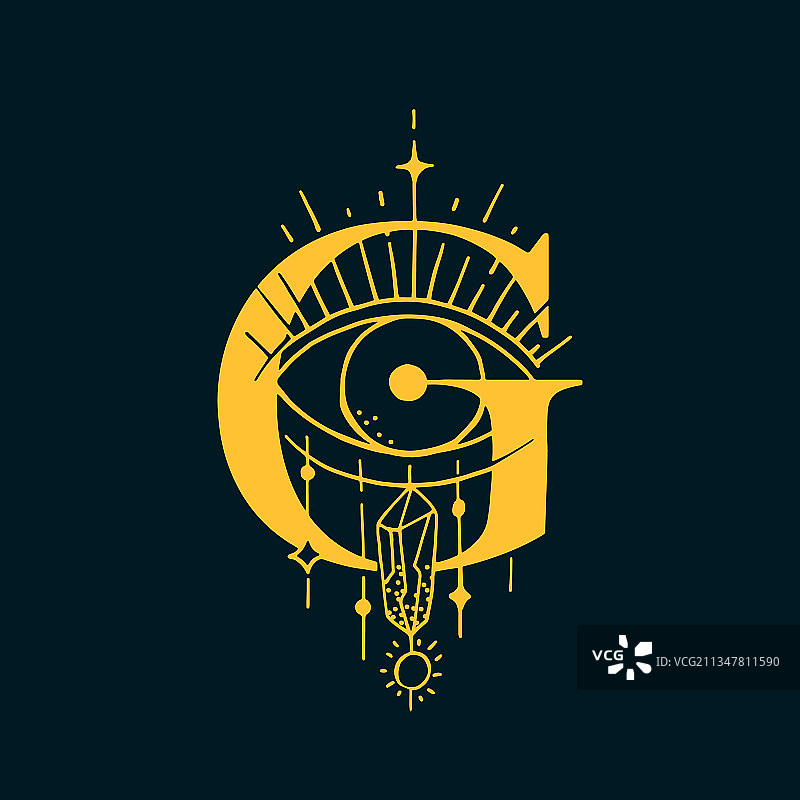 占星风格G字母logo图片素材