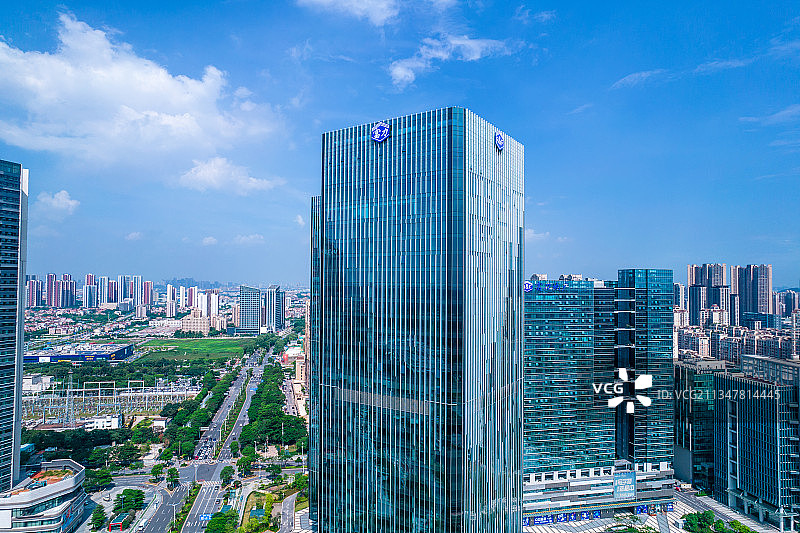 佛山千灯湖区域城市建筑航拍图片素材