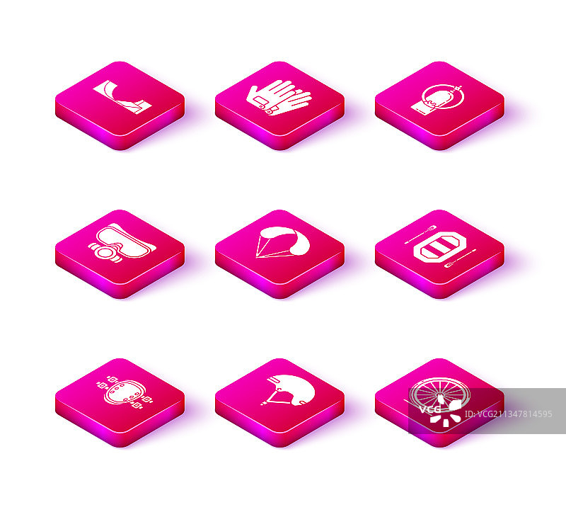 护膝头盔潜水面罩降落伞套装图片素材