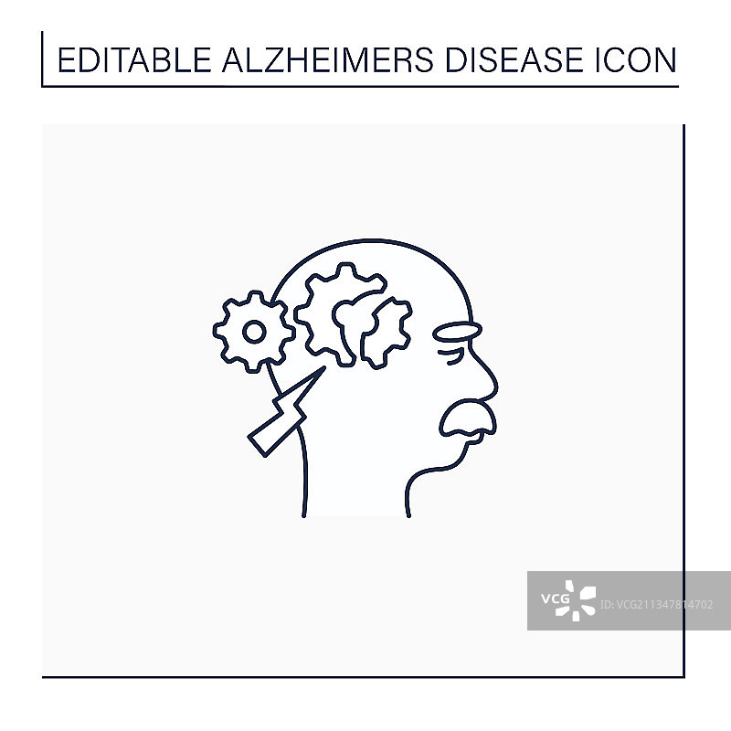 认知缺陷线性图标图片素材