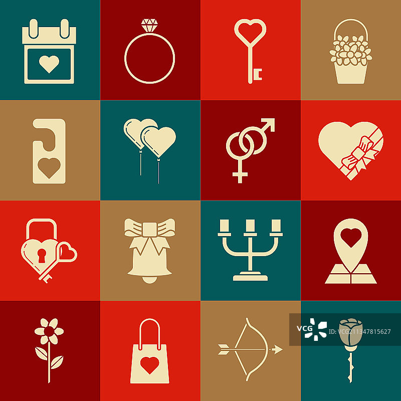 鲜花玫瑰地图爱心地图标记糖果套装图片素材