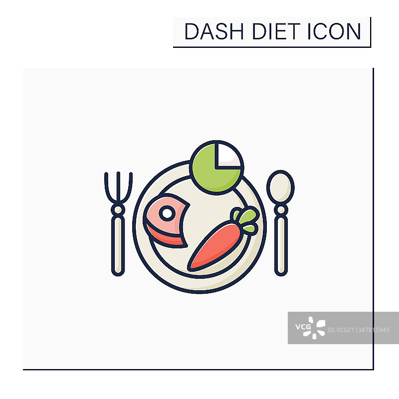 膳食计划彩色图标图片素材